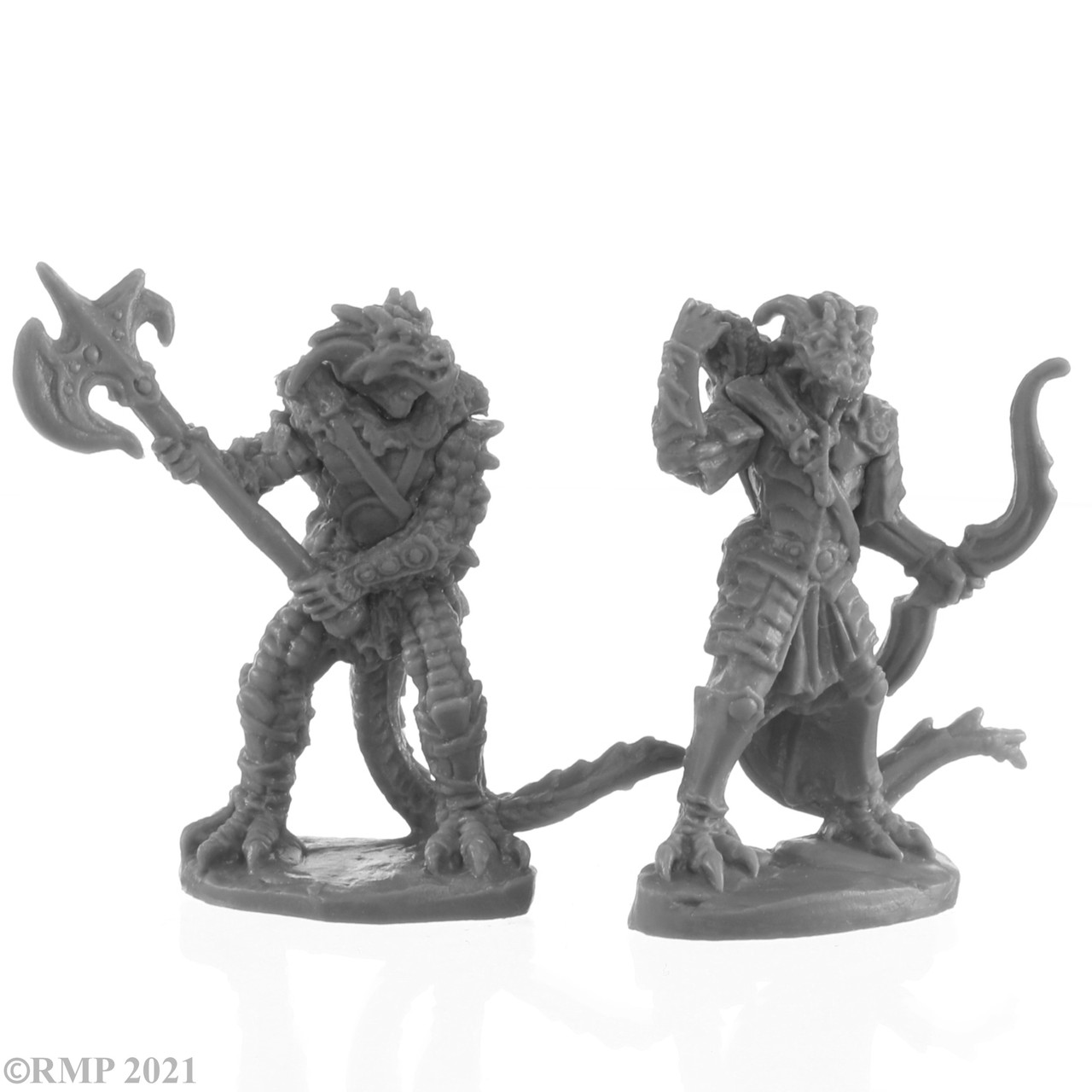 Reaper Miniatures: Bones Black: Dragonfolk Fighter and Ranger